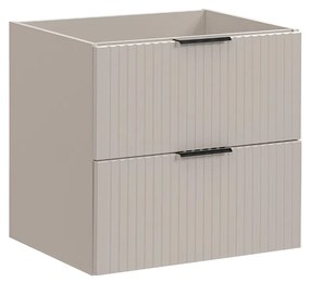 Comad Adele Cashmere badkamermeubel 60cm taupe met witte wastafel 1 kraangat