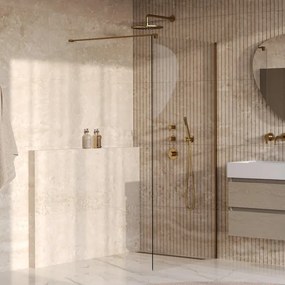 BRAUER Oblivion Inloopdouche - 100x200cm - glascoating - helder glas - geborsteld goud PVD GS-OBI1H100200GG