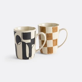Set van 2 mokken, aardewerk, Vinta