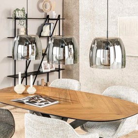 Eettafel Hanglamp Grijs Rook Glas