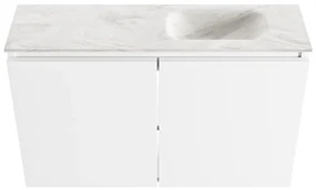 Mondiaz Ture DLux toiletmeubel 80cm talc met wastafel ostra rechts zonder kraangat