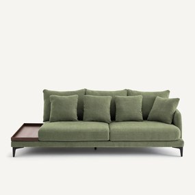 Halve bank met tafelblad, van polyester en katoen, MODERNISTE