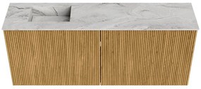 Mondiaz Joya DLux 100cm toiletmeubel oak met wastafel faye links 1 kraangat glace