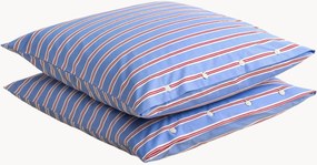 Katoenen perkal kussenslopen Striped Blue, 2-delig