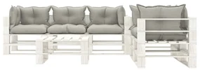 vidaXL 6-delige Loungeset met taupe kussens pallet hout
