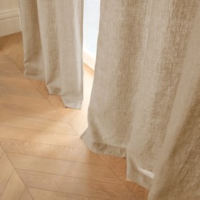 Gordijn in gewassen linnen met voering, met oogjes, Private