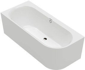 Villeroy & Boch Oberon 2.1 half vrijstaand bad 2-persoons links 180x80x60cm mat stone white quaryl