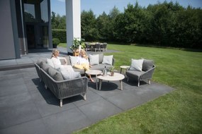 4 Seasons Outdoor Santander hoekbank met loungestoel en Gabor tafel Ø 90 cm SALE  Loungeset    zwart weerbestendig