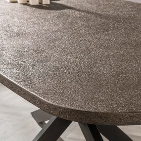 Ovale Eettafel Met Brons Blad 180cm - 215 X 105cm.