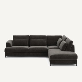 Omvormbare hoekbank rechts in chenille fluweel, Marsile