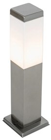 Moderne buitenlamp 45 cm staal met stopcontact IP44 - Malios