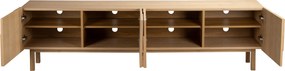 Eiken Tv-meubel Met 3D Vormen - 200x40x55cm.