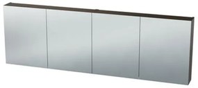 Nemo Spring Nebulo luxe spiegelkast - 180x65x17.8cm - 4 dubbelzijdige spiegeldeuren - glazen leggers - met stopcontact - zonder schakelaar - kleur: U730 ST9 Basalt 20037107
