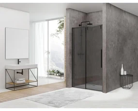 Van Rijn Products ST06 Softclose schuifdeur met 8mm rookglas 118x200cm inclusief greep zwart ST06300120ZWGR