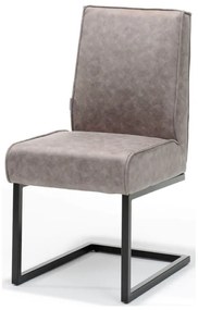 Eetkamerstoel - Andries - Lederlook Soft Pebble