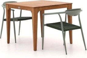 Diningset Manifesto | 2 personen teakhout | Tuinset stapelbaar | 3-delig | Kees Smit Tuinmeubelen