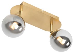 Spot goud 2-lichts verstelbaar met smoke glass - Athens