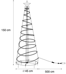 Kerst kerstboom wit incl. LED IP44 - Puno