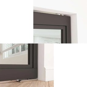 Stalen taatsdeur - Loft zwart - 3 vaks rook glas - 93 x 231,5 cm