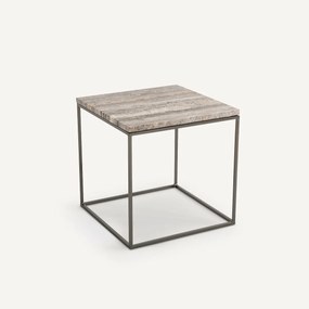 Bijzettafel, bovenblad in travertijn, Mahaut