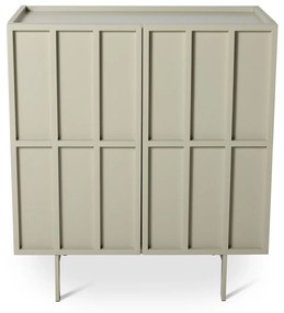 HKliving Cupboard Lage Wandkast Retro Design Pebble Grey - 80x40x89cm.