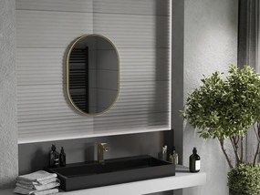 Mexen Loft ovale badkamer spiegel 70 x 50 cm, gouden frame - 9851-070-050-000-50