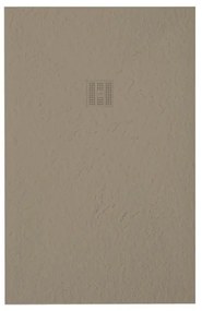 ZEZA Grade douchevloer - 90x130cm - antislip - antibacterieel - mineraalmarmer - rechthoek - mat cream (taupe) 400000000000019579