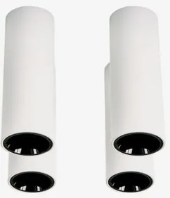 Pack Van 4 Ronde Led-opbouwplafondlampen Ø7,2 Cm In Aluminium Luisiana Warm Wit 2700k & Wit – Zwart & 23º & 11 W - Sklum