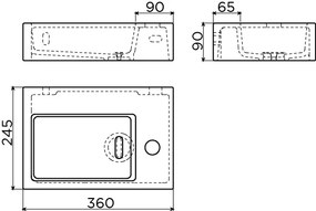 Clou Flush 2 keramische fontein 36cm met kraangat wit glans