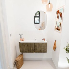 Mondiaz Joya 100cm toiletmeubel ronding links dusk met wastafel faye rechts 1 kraangat talc