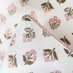 Kussensloop voor kinderen, gewassen katoen, bloemenprint, VANDI ÉCRU