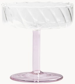Handgemaakte champagneglazen Twirl van borosilicaatglas, 2-delig