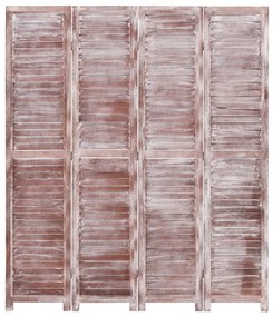 vidaXL Kamerscherm met 4 panelen 140x165 cm hout bruin