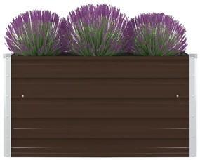 vidaXL Plantenbak verhoogd 100x100x45 cm gegalvaniseerd staal bruin