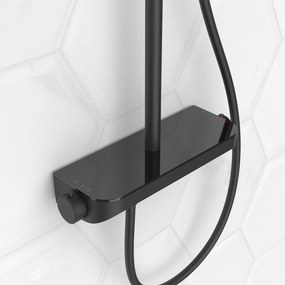 Saqu Total Control regendoucheset met 4 straalsoorten en planchet Ø30cm mat zwart