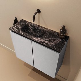 Mondiaz Ture DLux toiletmeubel 60cm plata met wastafel lava links zonder kraangat