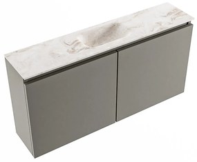 Mondiaz Ture DLux toiletmeubel 100cm smoke met wastafel frappe midden zonder kraangat