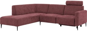 Goossens Hoekbank Tiolo Met Relaxfunctie En Hoofdsteun rood, stof, 3-zits, modern design met ligelement links
