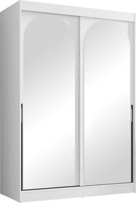 Kledingkast Toledo 131, Zwart, Wit, 216x150x65cm, 148.5 kg, Kledingkast deuren: Schuivend