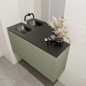 Mondiaz Olan 100cm toiletmeubel army met wastafel urban links geen kraangat