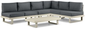 Hoek loungeset 6 personen Aluminium Taupe Lifestyle Garden Furniture Lorenzo