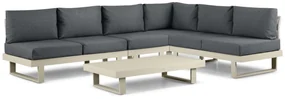 Hoek loungeset 6 personen Aluminium Taupe Lifestyle Garden Furniture Lorenzo