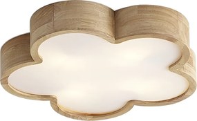 Kinder plafondlamp hout met wit - Lucille