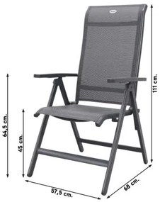 Hartman Milaan/Chaneo verstelbare tuinset - 220x100 cm. - 7-delig