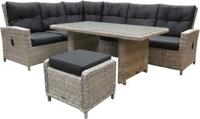 Showroommodel San Marino hoek dining loungeset links 5-delig wit grijs