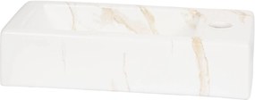 Saqu Basin fontein met kraangat rechts 36x18x9cm Carrara
