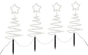Set van 4 kerst prikspots wit kerstboom incl. LED IP44 - Puno