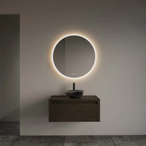 Gliss Design Ares badmeubel 60cm charcoal met rivierstenen waskom