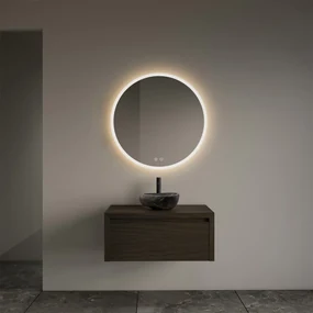 Gliss Design Ares badmeubel 60cm charcoal met rivierstenen waskom