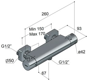 Hotbath Gal thermostatische douchemengkraan geborsteld gunmetal PVD